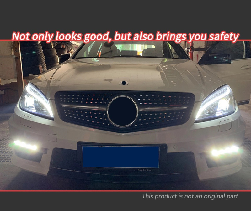 Mercedes-Benz C-CLASS Car Styling Headlights for Benz W204 LED Headlight 2007-2010 Head Lamp DRL Signal Hid Bi Xenon Angel Eyes Projector Lens Auto Accessories
