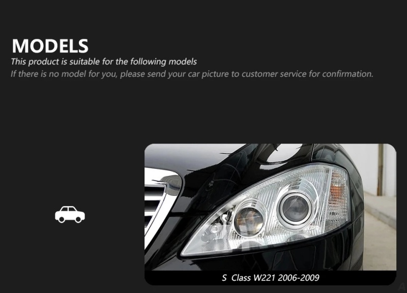 Mercedes-Benz E-CLASS Car Styling Head Lamp for Benz W221 Headlights 2006-2009 S300 S400 Headlight LED DRL Signal Maybach Style Auto Accessories