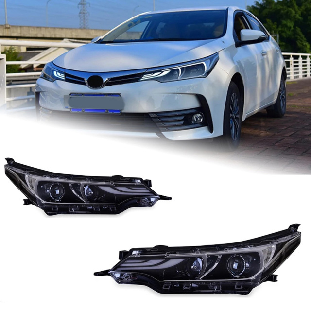 TOYOTA Highlander Head Lamp for Corolla LED Headlight 2017-2019 Headlights Corolla Altis DRL Turn Signal High Beam Angel Eye Projector Lens