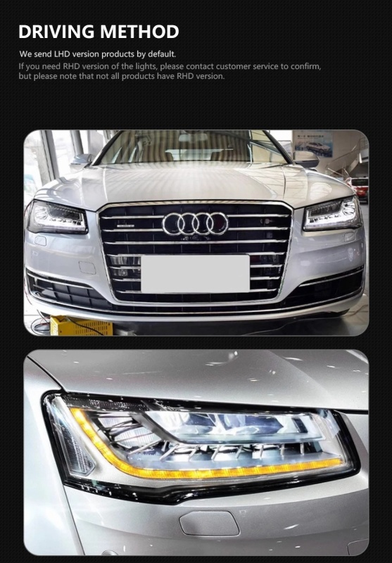 Audi A8 Car Accessories Head Lamp for Audi A8 Headlights 2011-2017 A8L LED Headlight DRL Dynamic Singal High Low Beam