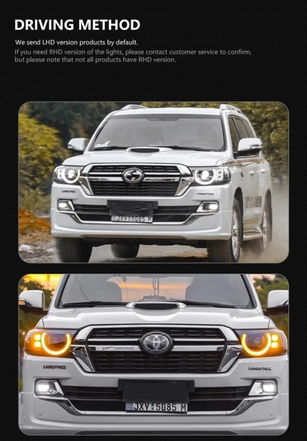TOYOTA Highlander Car Styling for Toyota Land Cruiser Headlights 2016-2021 LC70-LC90 LED Headlight DRL LED Projector Lens Automotive Accessories