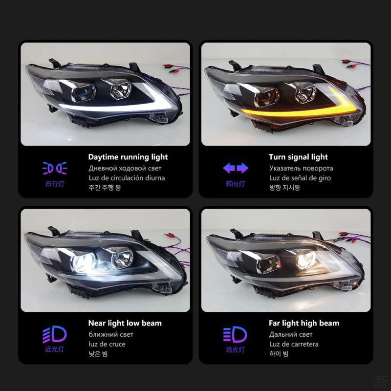 TOYOTA Corolla Car Styling Head Lamp for Toyota Corolla Headlights 2011-2013 Altis LED Headlight LED DRL Hid Bi Xenon Auto Accessories