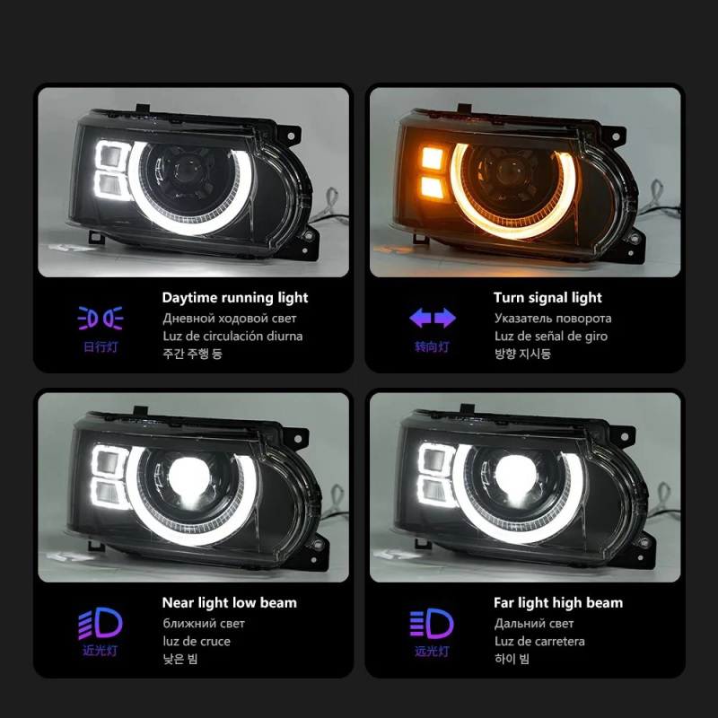 LAND ROVER RANGE ROVER Car Lights for Range Rover 2005-2013 LED Auto Headlight Assembly Upgrade Defender Design Projector Lens Lamp Tool Accessories