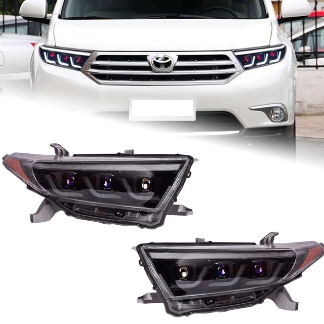 TOYOTA Highlander Car Styling for Toyota Highlander Headlights 2012-2014 Highlander LED Headlight Kluger LED DRL High Low Beam LED Head Lamp Accessories