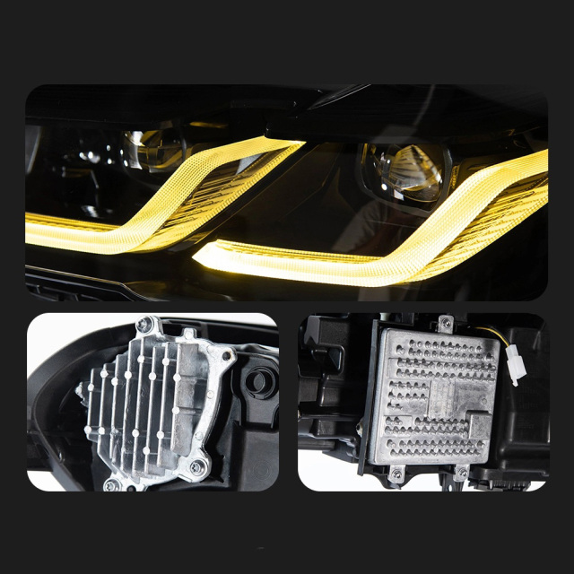 BMW 5 SERIES For BMW G30 Pre LCI Car Headlamp Assembly Modification Upgrade Black Knight