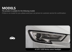 Audi A3 for Suitable for 17-20 Audi A3 Headlight Assembly Low with Elevated with Lens Light