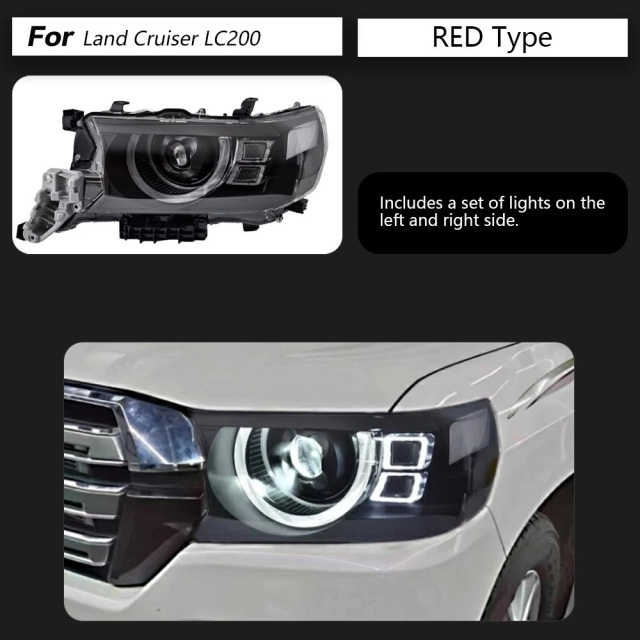 TOYOTA Highlander Car Styling for Toyota Land Cruiser Headlights 2016-2021 LC70-LC90 LED Headlight DRL LED Projector Lens Automotive Accessories