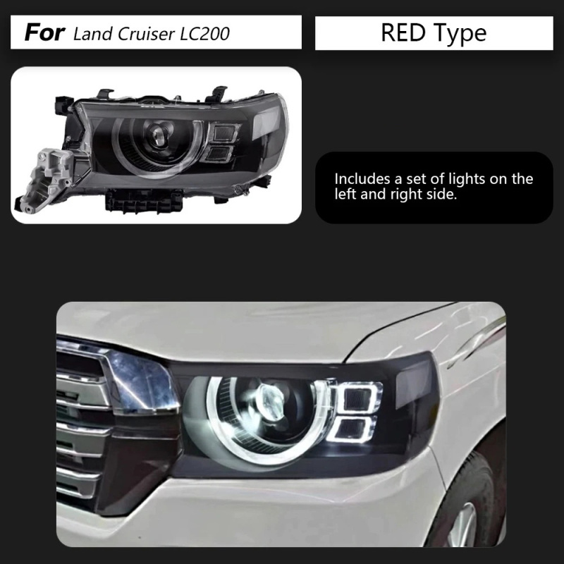 TOYOTA Highlander Car Styling for Toyota Land Cruiser Headlights 2016-2021 LC70-LC90 LED Headlight DRL LED Projector Lens Automotive Accessories