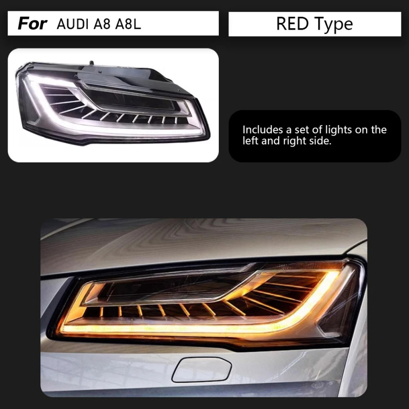 Audi A8 Car Accessories Head Lamp for Audi A8 Headlights 2011-2017 A8L LED Headlight DRL Dynamic Singal High Low Beam