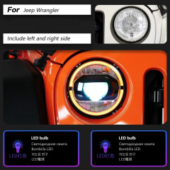Jeep Wrangler Head Lamp for Jeep Wrangler LED Headlight 2018-2021 Headlights Wrangler DRL Turn Signal High Beam Angel Eye Projector Lens