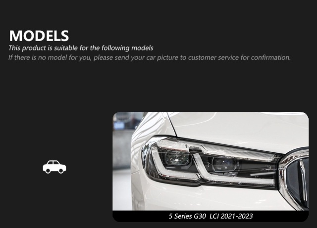 BMW 5 SERIES Car Lights for BMW G30 LED Headlight Projector Lens 2021-2023 5 Series 530i 525i Head Lamp Front DRL Signal Auto Accessories