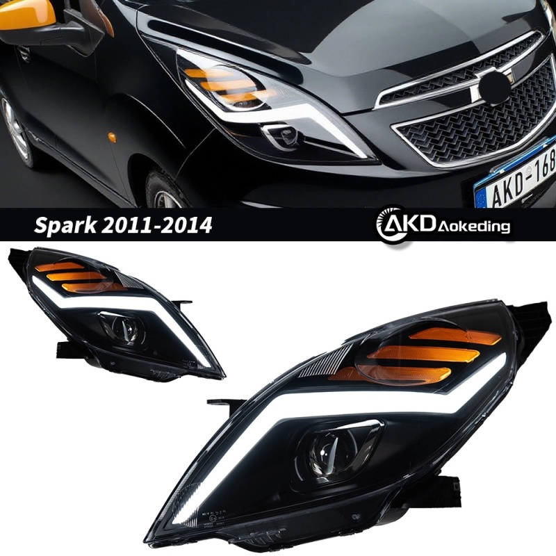 Chevrolet  Spark Suitable for 2011-2014 Chevrolet Spark retrofit LED lens headlight assembly lightning shape
