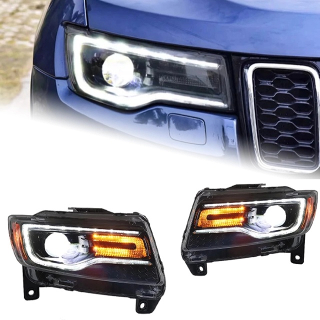 Jeep Grand Cherokee Head Lamp for Grand Cherokee LED Headlight 2011-2016 Headlights Compass DRL Turn Signal High Beam Angel Eye Projector Lens