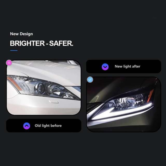 Lexus ES Car Accessories Head Lamp for Lexus ES ES200 Headlights 2006-2012 ES300 LED Headlight ES250 DRL Signal Projector Lens auto