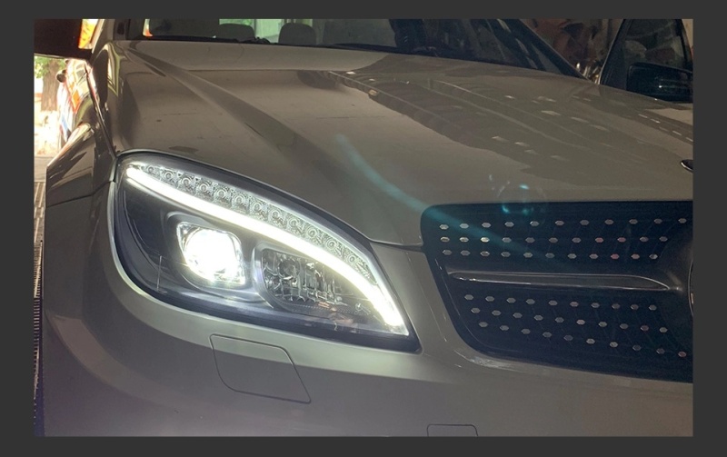 Mercedes-Benz C-CLASS Car Styling Headlights for Benz W204 LED Headlight 2007-2010 Head Lamp DRL Signal Hid Bi Xenon Angel Eyes Projector Lens Auto Accessories