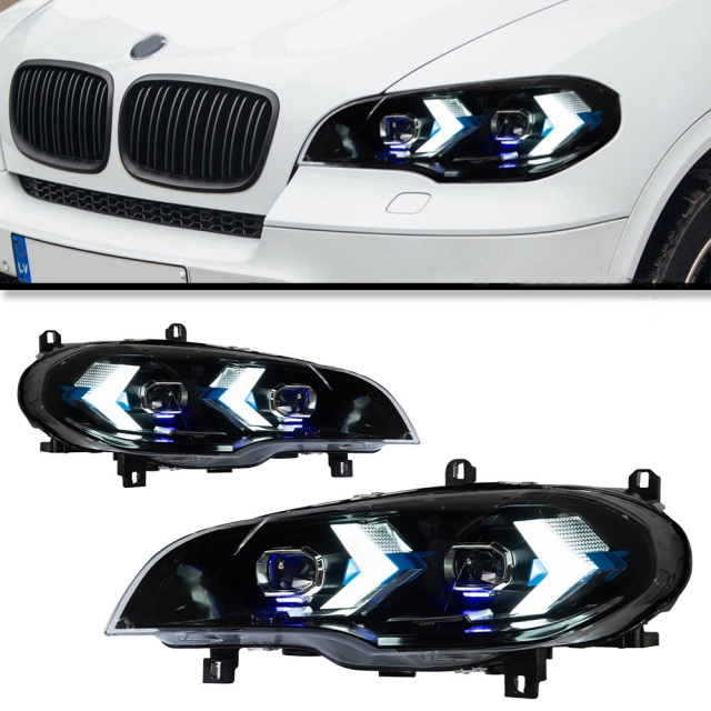 BMW 5 SERIES Car Styling Head Lamp for BMW X5 E70 Headlights 2007-2013 LED Blue Style DRL Signal Lamp Hid Automotive Accessories