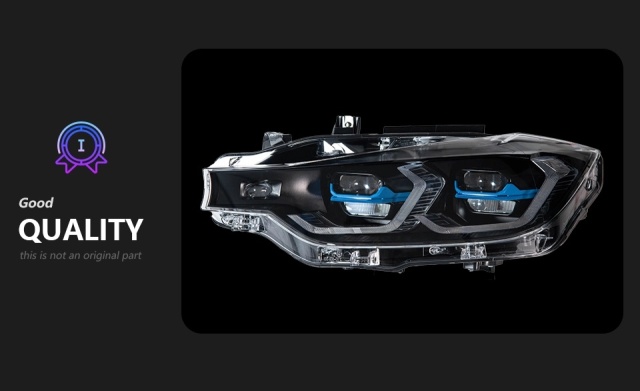 BMW 3 SERIES Suitable for BMW 3 Series F30 modified dual-color golden eye laser headlight spoon lens