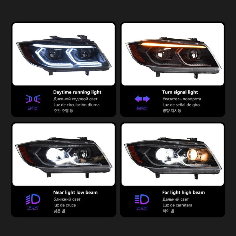 BMW 3 SERIES Car Styling Headlights for E90 3 Series LED Headlight 2005-2012 318 320 325 Head Lamp DRL H7 Signal Projector Lens Automotive Accessories