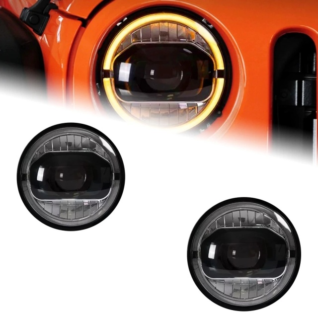 Jeep Wrangler Head Lamp for Jeep Wrangler LED Headlight 2018-2021 Headlights Wrangler DRL Turn Signal High Beam Angel Eye Projector Lens