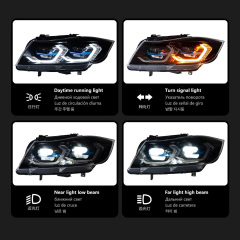 BMW 3 SERIES Suitable for BMW 3 Series E90 modified dual-color golden eye laser lens spoon-shaped headlight assembly