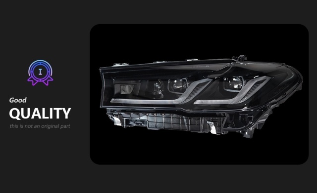 BMW 5 SERIES For BMW G30 Pre LCI Car Headlamp Assembly Modification Upgrade Black Knight