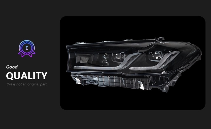 BMW 5 SERIES For BMW G30 Pre LCI Car Headlamp Assembly Modification Upgrade Black Knight