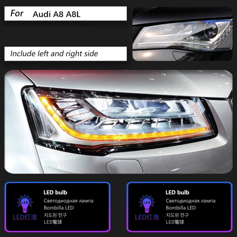 Audi A8 Car Accessories Head Lamp for Audi A8 Headlights 2011-2017 A8L LED Headlight DRL Dynamic Singal High Low Beam