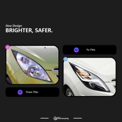 Chevrolet  Spark Suitable for 2011-2014 Chevrolet Spark retrofit LED lens headlight assembly lightning shape