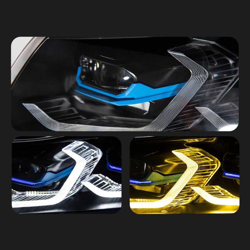 BMW 3 SERIES Suitable for BMW 3 Series E90 modified dual-color golden eye laser lens spoon-shaped headlight assembly