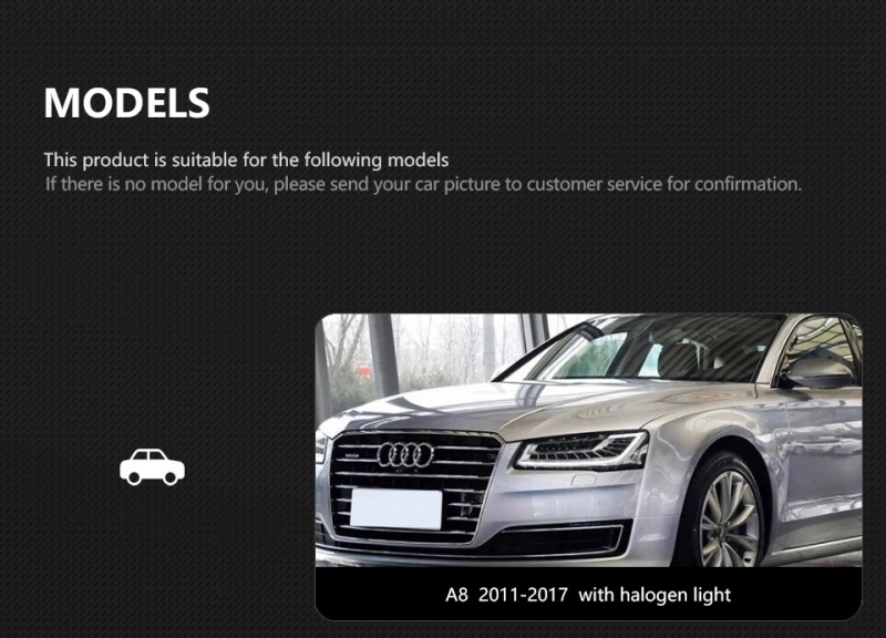 Audi A8 Car Accessories Head Lamp for Audi A8 Headlights 2011-2017 A8L LED Headlight DRL Dynamic Singal High Low Beam