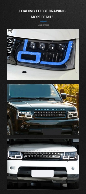 LAND ROVER RANGE ROVER Head Lamp for Range Rover Sport / Executive LED Headlights 2010-2013 DRL Turn Signal High Beam Angel Eye Projector Lens