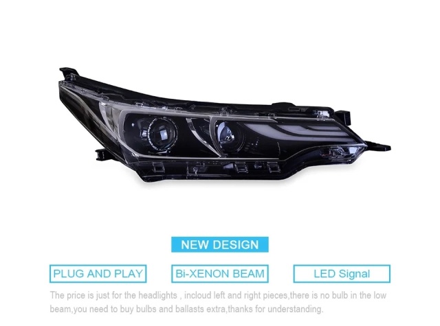 TOYOTA Highlander Head Lamp for Corolla LED Headlight 2017-2019 Headlights Corolla Altis DRL Turn Signal High Beam Angel Eye Projector Lens