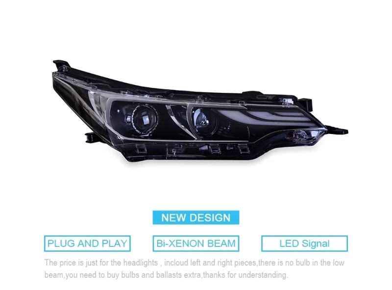 TOYOTA Highlander Head Lamp for Corolla LED Headlight 2017-2019 Headlights Corolla Altis DRL Turn Signal High Beam Angel Eye Projector Lens