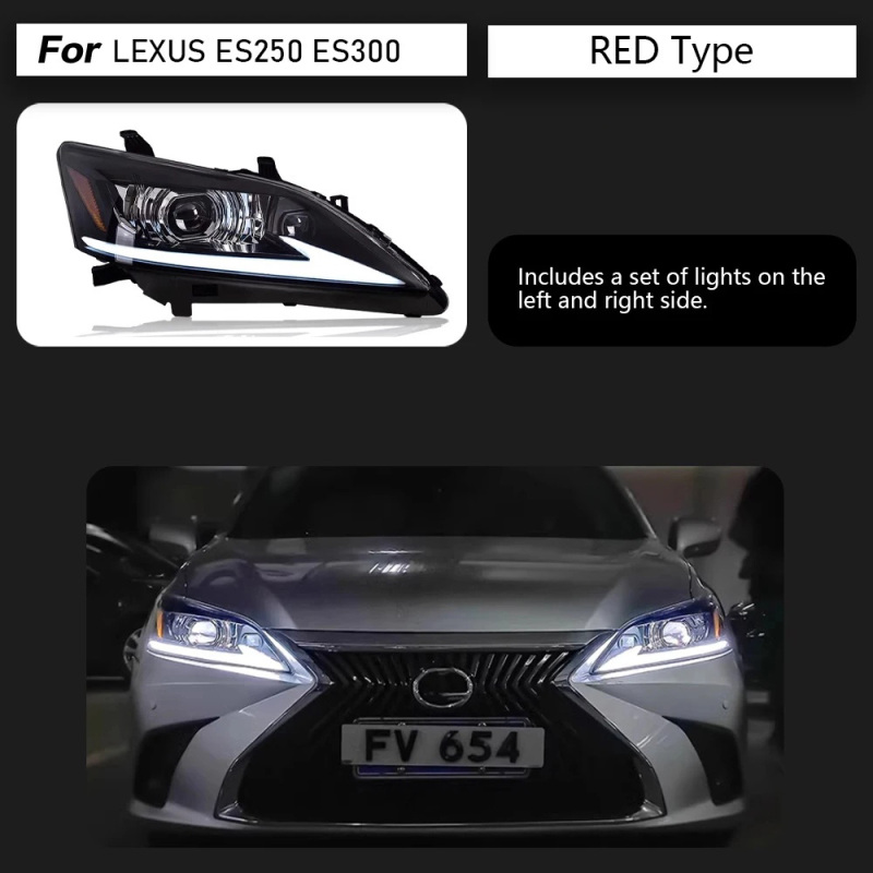Lexus ES Car Accessories Head Lamp for Lexus ES ES200 Headlights 2006-2012 ES300 LED Headlight ES250 DRL Signal Projector Lens auto