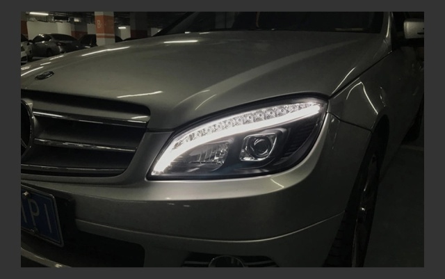 Mercedes-Benz C-CLASS Car Styling Headlights for Benz W204 LED Headlight 2007-2010 Head Lamp DRL Signal Hid Bi Xenon Angel Eyes Projector Lens Auto Accessories