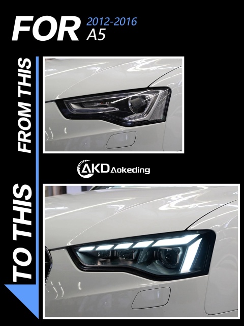 Audi A5 Car Lights for Audi A5 LED Headlight Projector Lens 2008-2016 Animation DRL Dynamic Signal Reverese Automotive Accessories