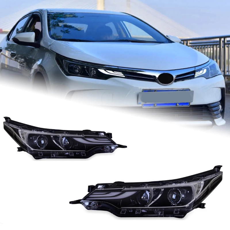 TOYOTA Highlander Head Lamp for Corolla LED Headlight 2017-2019 Headlights Corolla Altis DRL Turn Signal High Beam Angel Eye Projector Lens