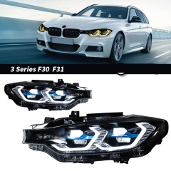 BMW 3 SERIES Suitable for BMW 3 Series F30 modified dual-color golden eye laser headlight spoon lens