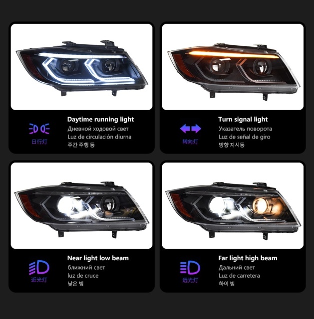 BMW 3 SERIES Car Styling Headlights for E90 3 Series LED Headlight 2005-2012 318 320 325 Head Lamp DRL H7 Signal Projector Lens Automotive Accessories