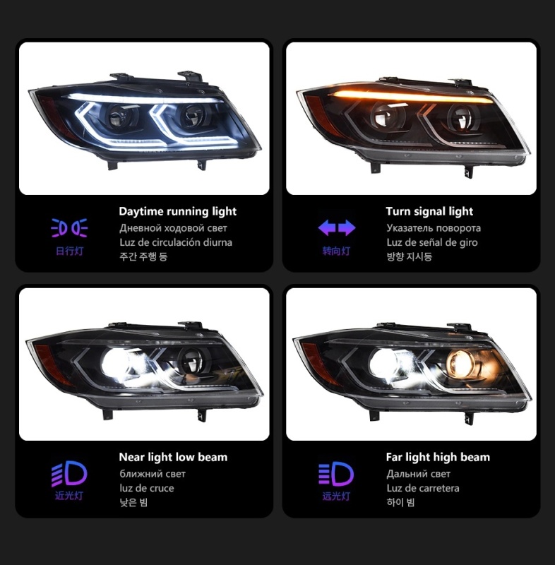 BMW 3 SERIES Car Styling Headlights for E90 3 Series LED Headlight 2005-2012 318 320 325 Head Lamp DRL H7 Signal Projector Lens Automotive Accessories