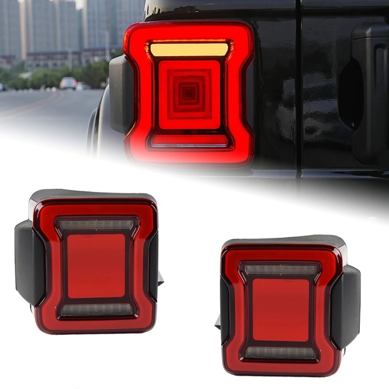 Jeep Wrangler Car Lights For Wrangler 2008-2021 LED Auto Taillight Assembly Upgrade Tunnel Design Dynamic Rear Signal Lamp Tool Accessories