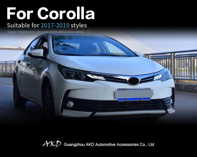 TOYOTA Highlander Head Lamp for Corolla LED Headlight 2017-2019 Headlights Corolla Altis DRL Turn Signal High Beam Angel Eye Projector Lens