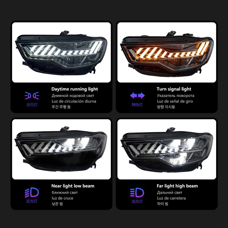 Audi A6 Car Accessories Head Lamp for Audi A6 C7 Headlights 2012-2015 Upgrade A7 Design LED Headlight DRL Dynamic Singal High Low Beam