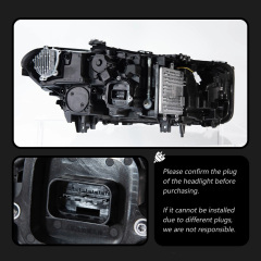 BMW 5 SERIES For BMW G30 Pre LCI Car Headlamp Assembly Modification Upgrade Black Knight