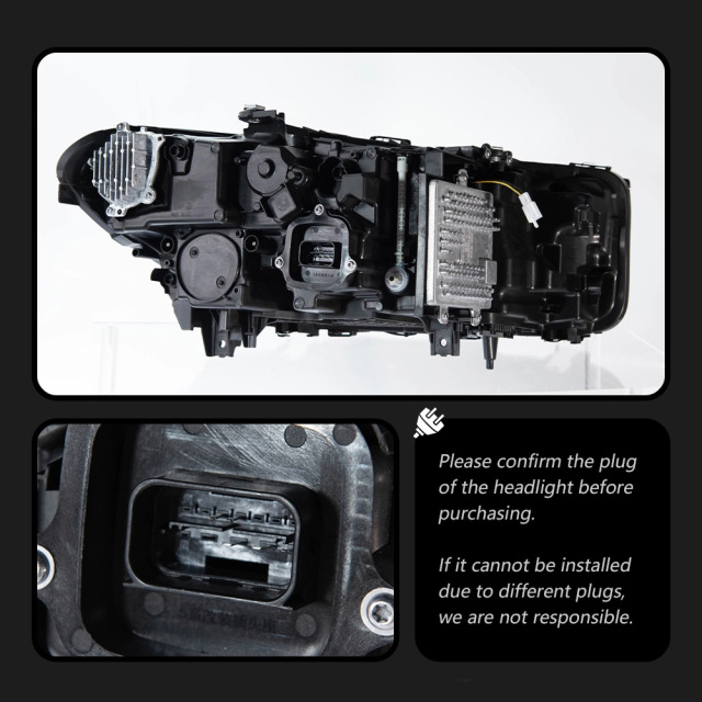 BMW 5 SERIES For BMW G30 Pre LCI Car Headlamp Assembly Modification Upgrade Black Knight