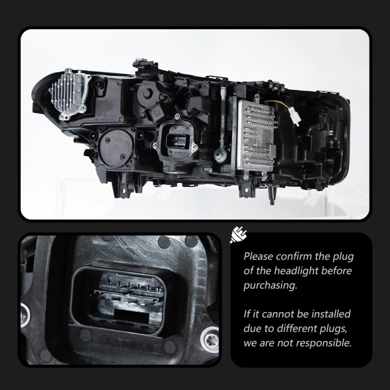 BMW 5 SERIES For BMW G30 Pre LCI Car Headlamp Assembly Modification Upgrade Black Knight