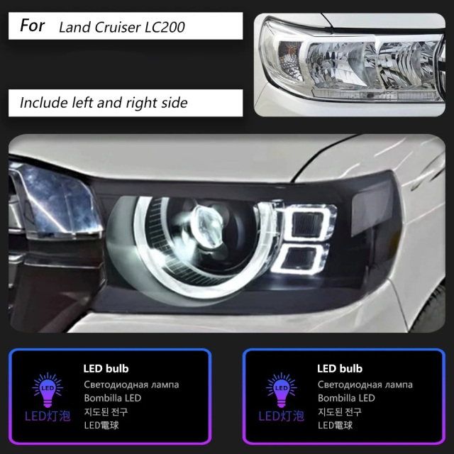 TOYOTA Highlander Car Styling for Toyota Land Cruiser Headlights 2016-2021 LC70-LC90 LED Headlight DRL LED Projector Lens Automotive Accessories