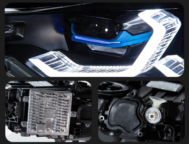 BMW 3 SERIES Suitable for BMW 3 Series F30 modified dual-color golden eye laser headlight spoon lens