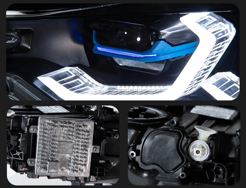 BMW 3 SERIES Suitable for BMW 3 Series F30 modified dual-color golden eye laser headlight spoon lens