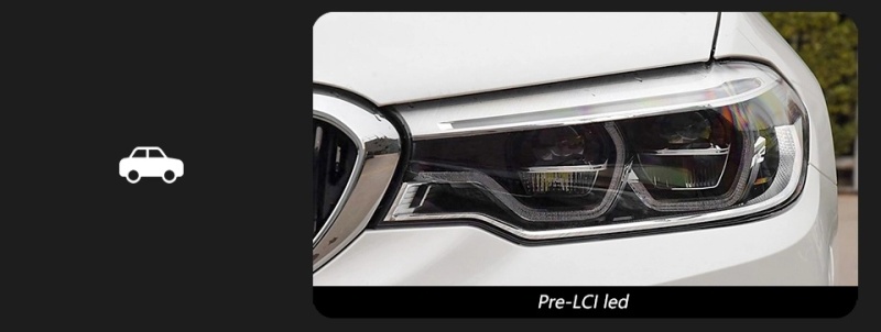 BMW 5 SERIES For BMW G30 Pre LCI Car Headlamp Assembly Modification Upgrade Black Knight